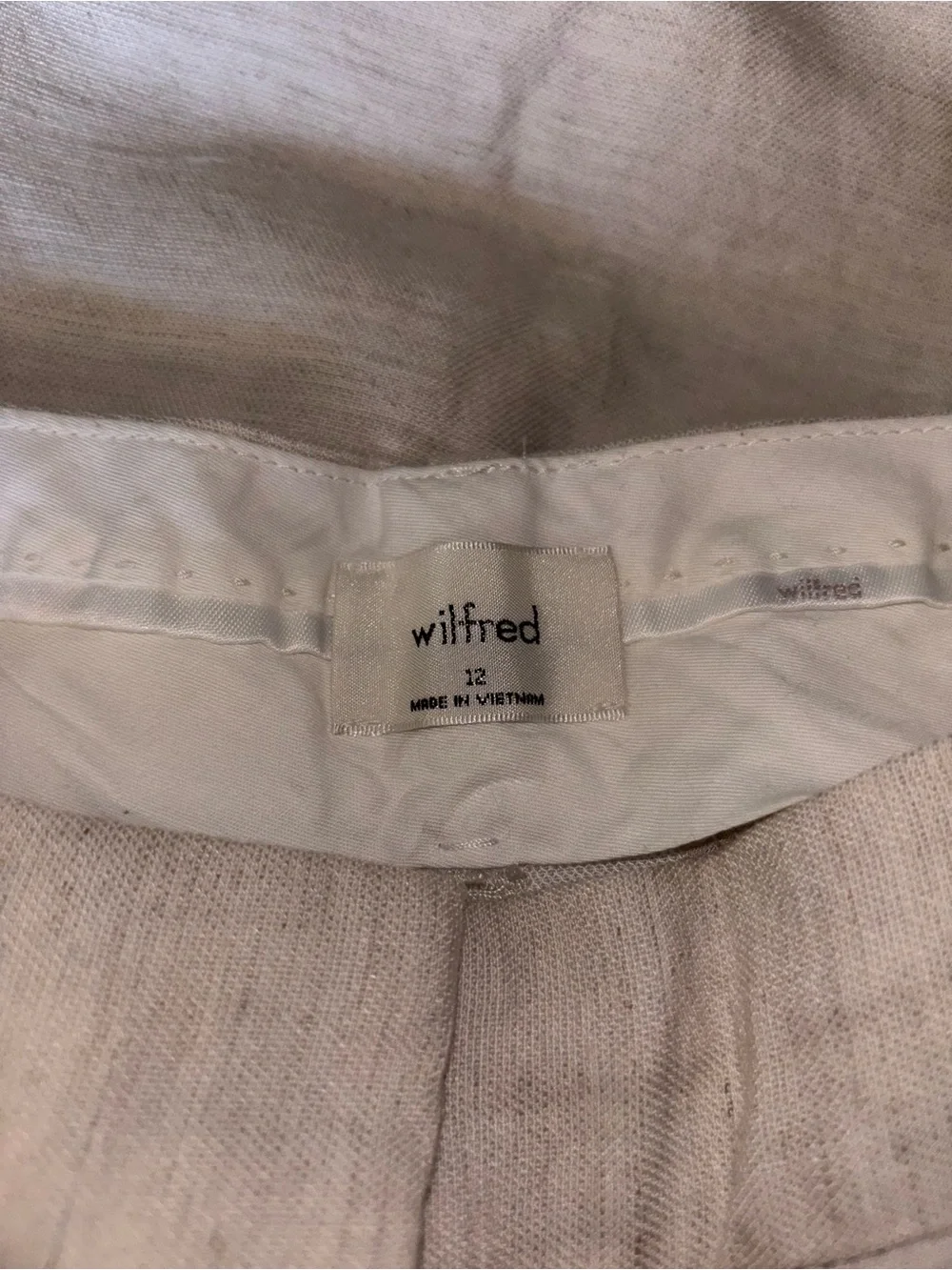 Wilfred beige linen blend wide leg pants size 12